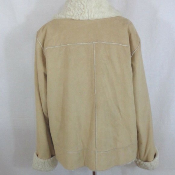 COLDWATER CREEK SZ L FAUX FUR SUEDE  JACKET - Picture 5 of 6